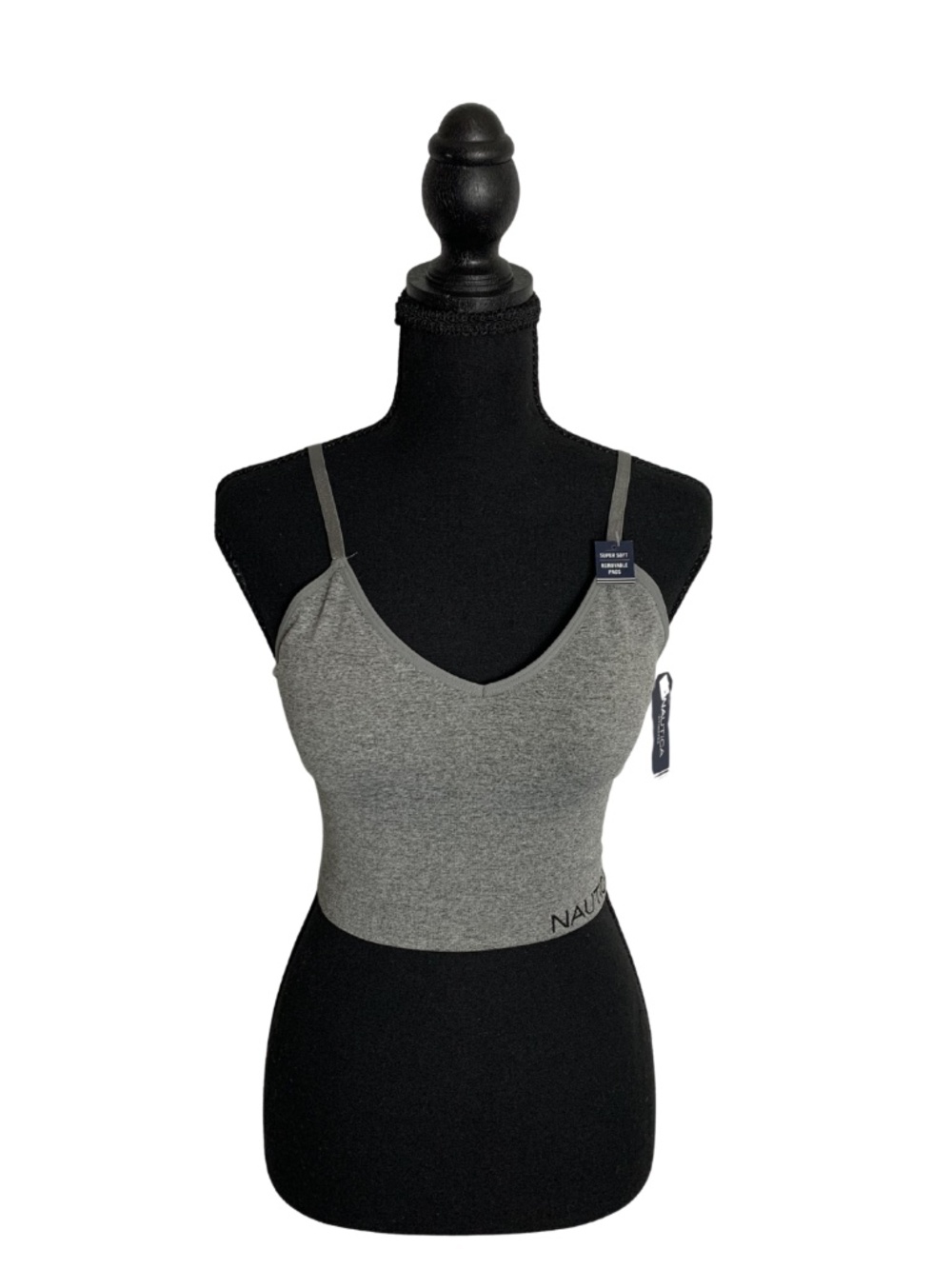 Nautica Gray Stretch Bralette Women's M Super Soft Feminine Minimalist